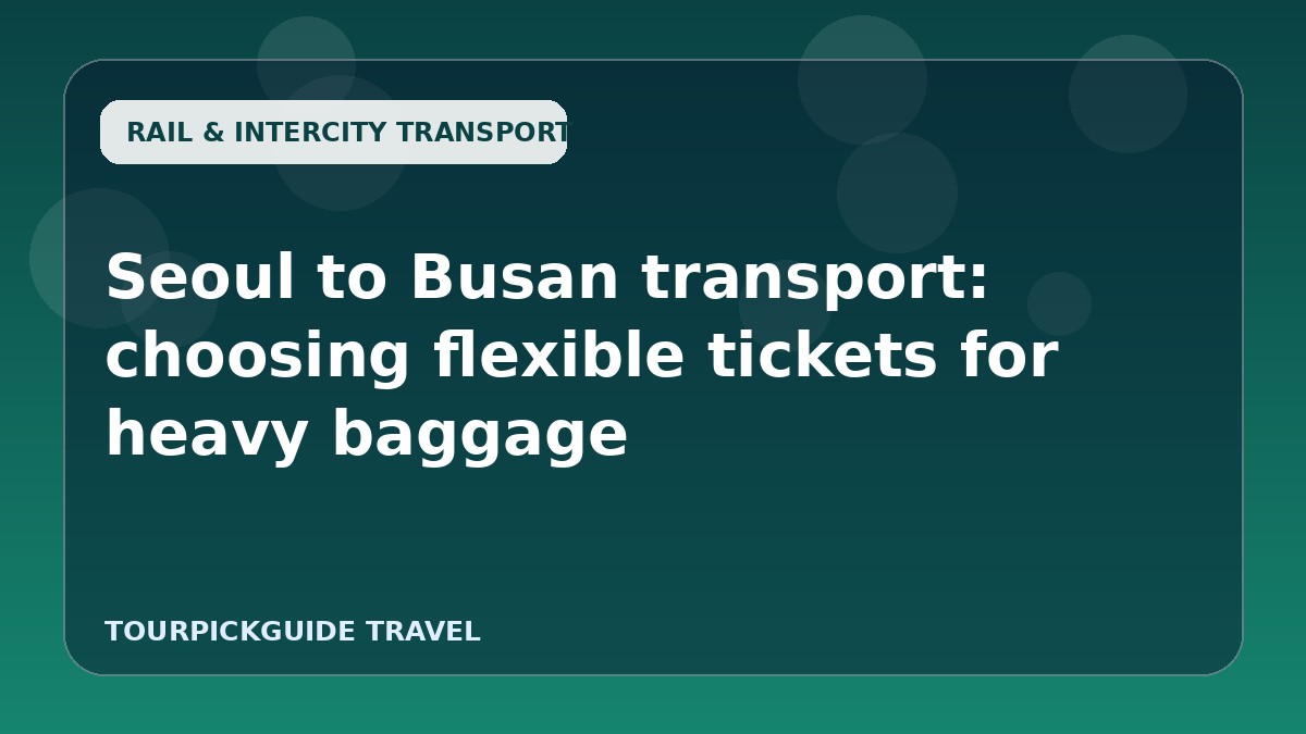 Visual guide for Seoul to Busan transport: choosing flexible tickets for heavy baggage