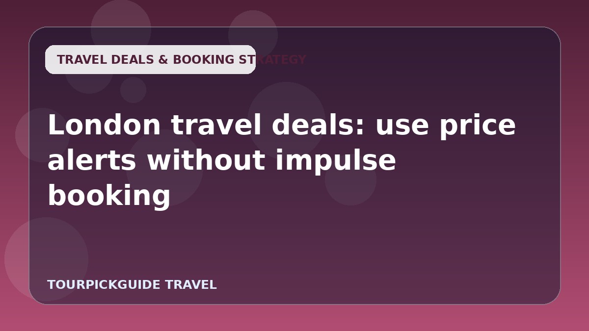 London travel deals: use price alerts without impulse booking