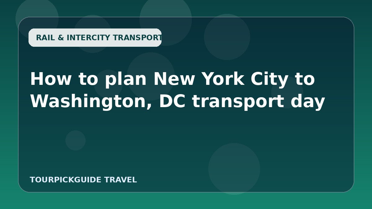 Visual guide for How to plan New York City to Washington, DC transport day