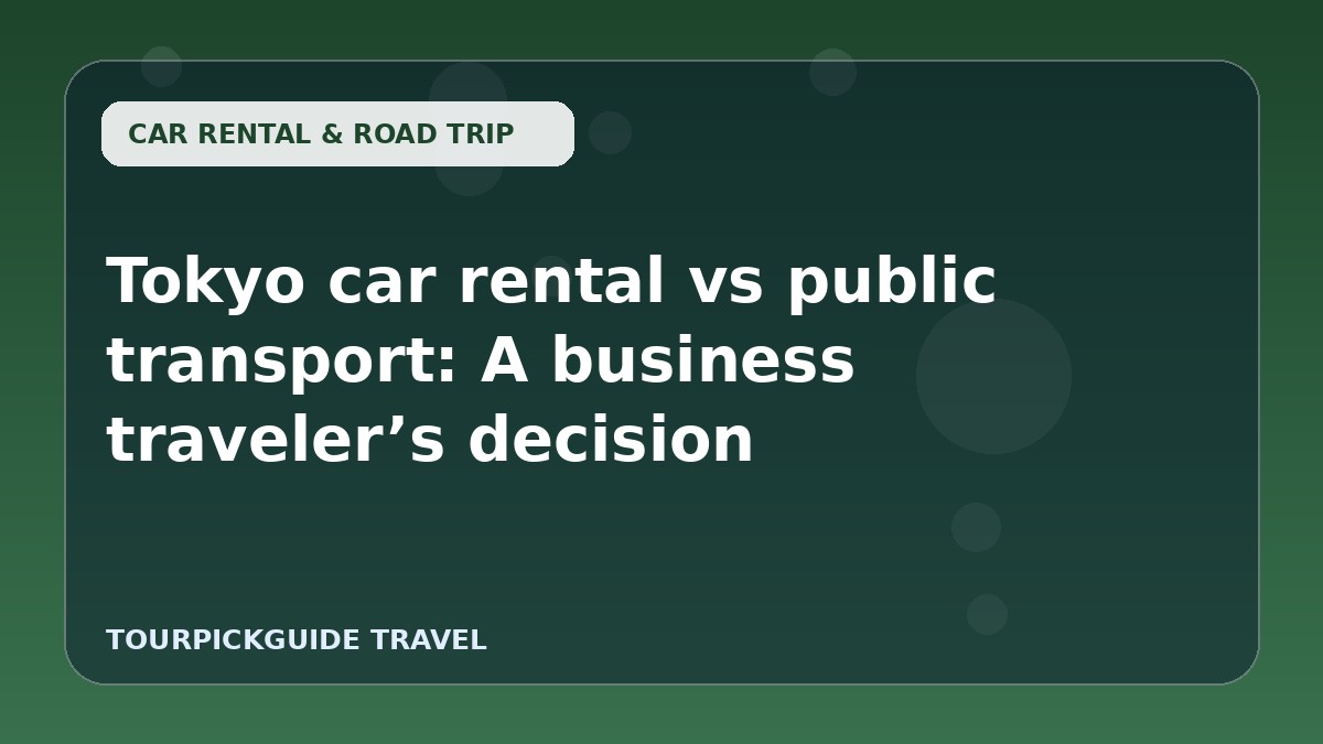 Visual guide for Tokyo car rental vs public transport: A business traveler’s decision