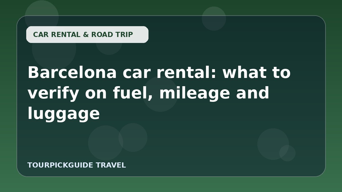 Visual guide for Barcelona car rental: what to verify on fuel, mileage and luggage