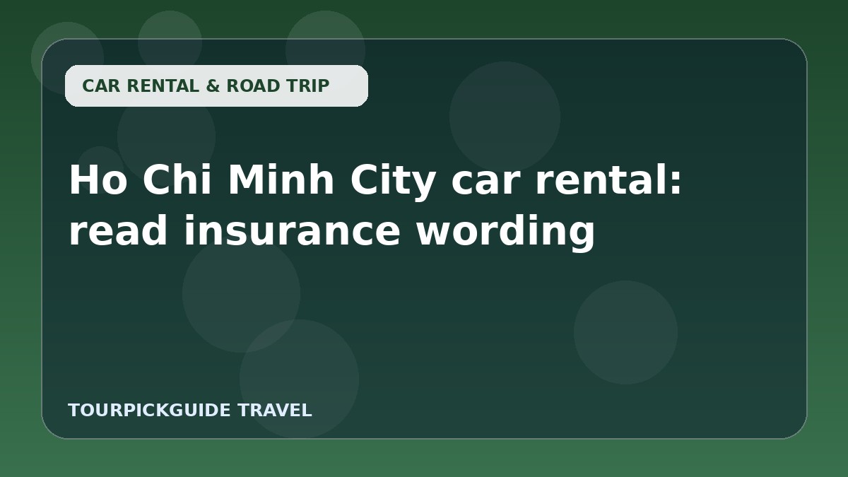 Ho Chi Minh City car rental: read insurance wording