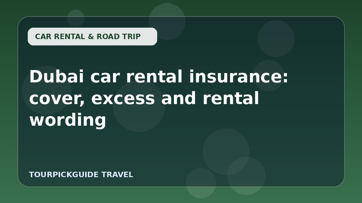 Dubai car rental insurance: cover, excess and rental wording