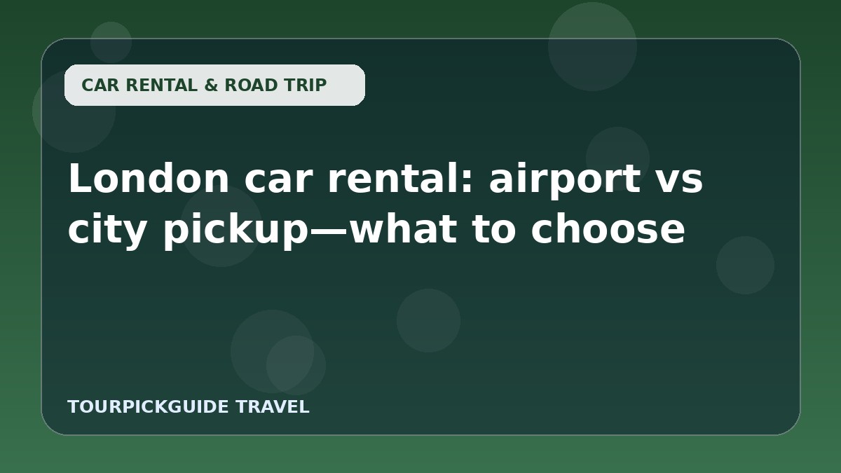 London car rental: airport vs city pickup—what to choose