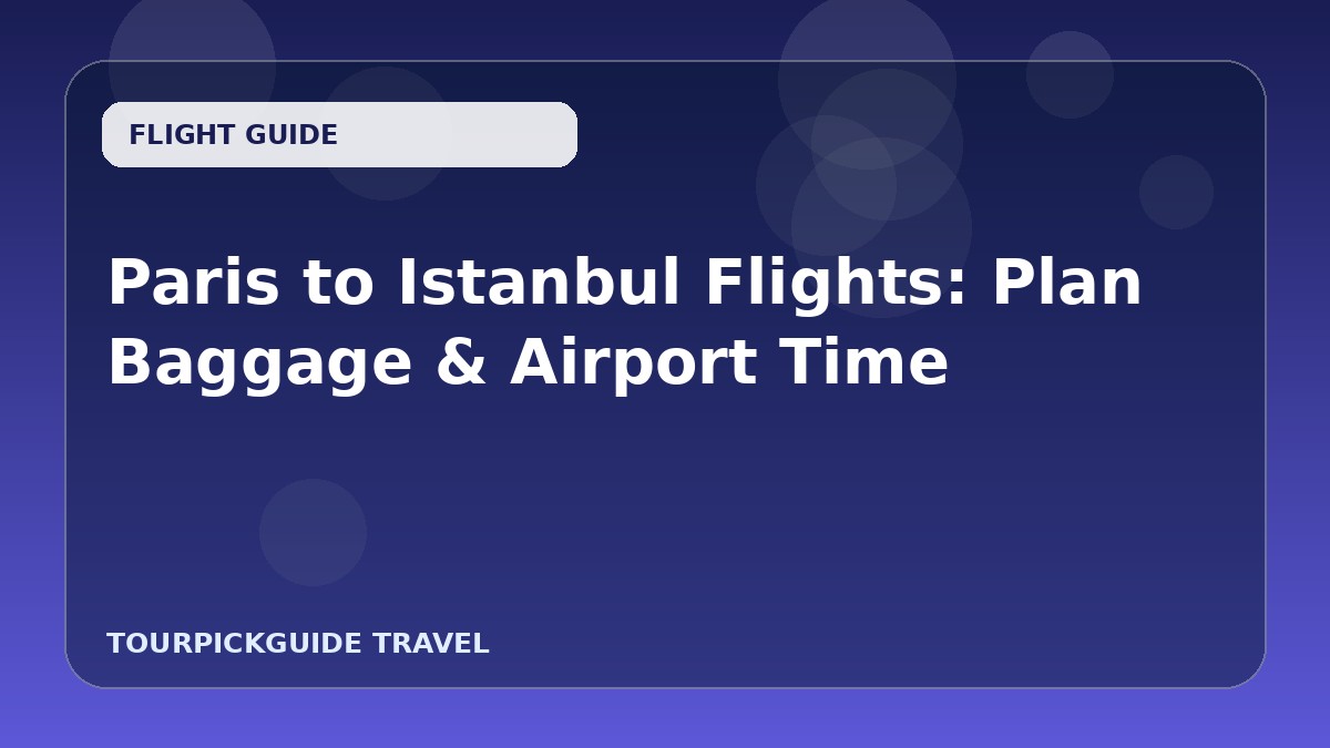 Visual guide for Paris to Istanbul Flights: Plan Baggage & Airport Time