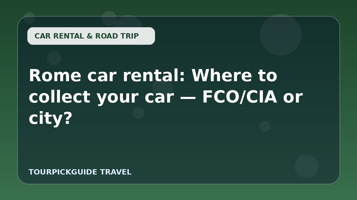 Rome car rental: Where to collect your car — FCO/CIA or city?