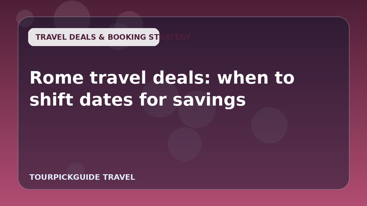 Visual guide for Rome travel deals: when to shift dates for savings