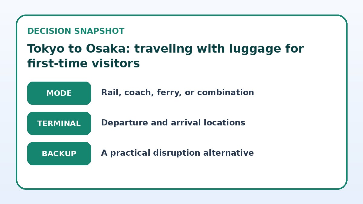 Decision guide for Tokyo to Osaka: traveling with luggage for first-time visitors