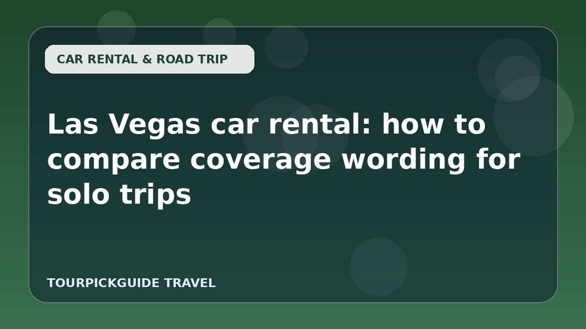 Visual guide for Las Vegas car rental: how to compare coverage wording for solo trips